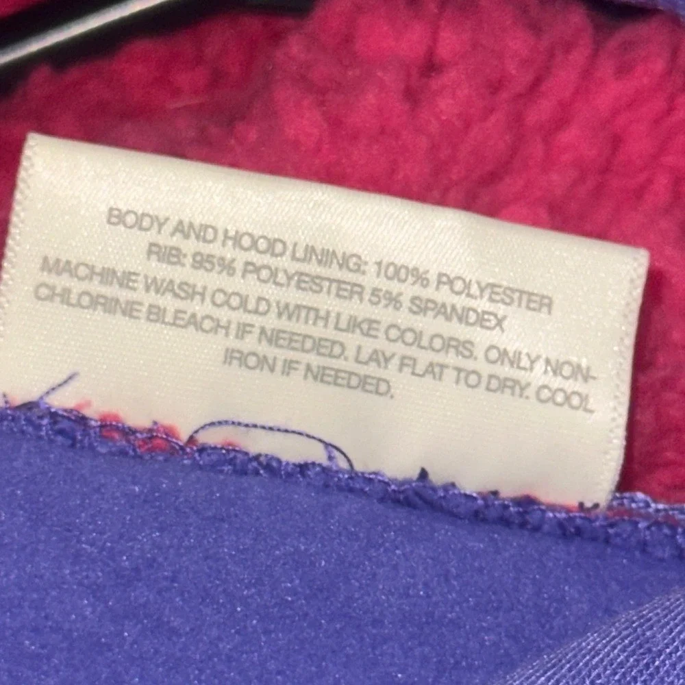 Bobbie Brooks Girls Purple Unicorn Hoodie Pink Sherpa Lined Hood Size L 10/12